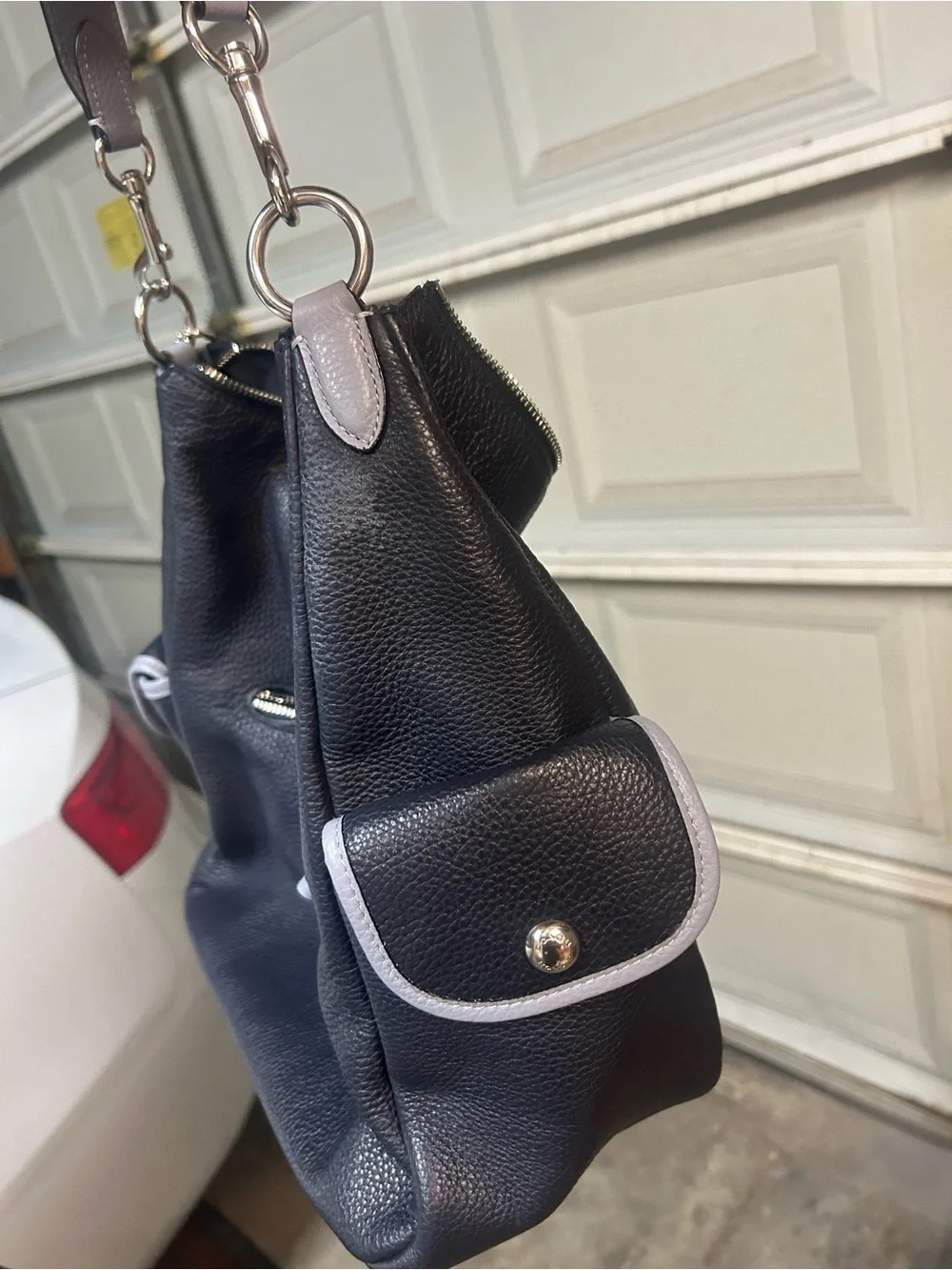 Coach Navy Blue Leather Hobo Shoulder Bag